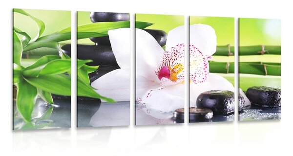 5-dielny obraz japonská orchidea