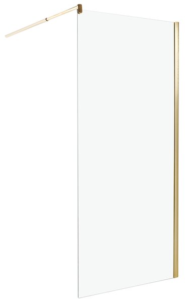 Sprchová zástena zlatá z tvrdeného skla 90 x 190 cm sklenený panel na sprchovací kút bez dverí kúpeľňa