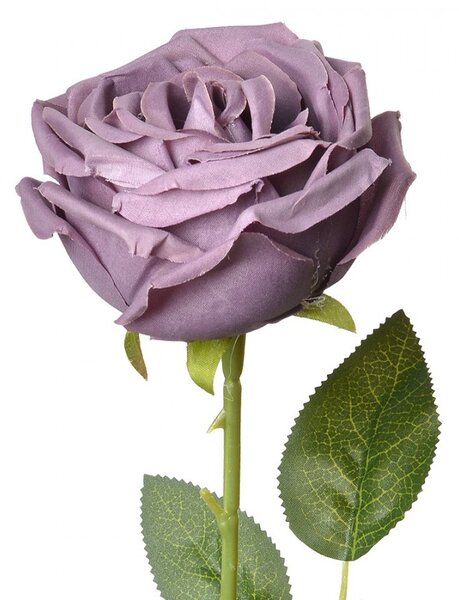 Dekorácia umelá kvetina tmavo fialová ruža Rose Purple - 9*9*61 cm - Clayre & Eef