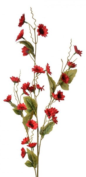 Dekorácia umelá kvetina s červenými kvetmi - 25*6*107 cm - Clayre & Eef