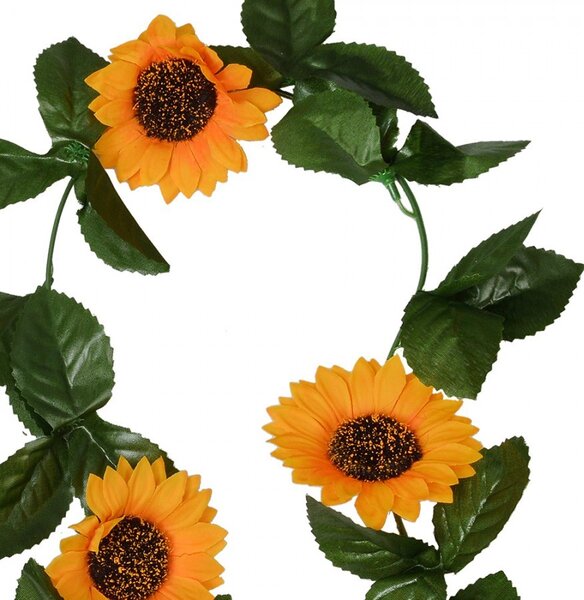 Dekorácia umelá girlanda slnečnica Sunflowers - 200*14*5 cm - Clayre & Eef