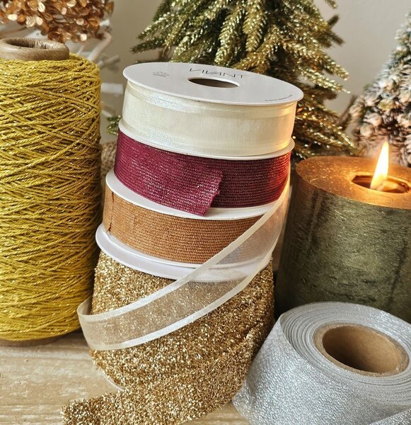 Krémová látková stuha Prego Ribbon - 22mm x 25m - daan kromhout