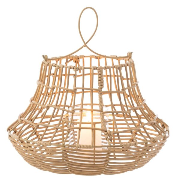 Béžový ratanový závesný lampáš Giro - 33*33*33 cm - J-Line by Jolipa