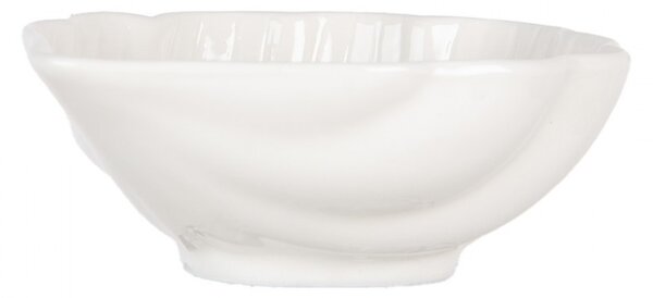 Biela keramická miska v tvare mušle Shell Bowl - 12*10*4 cm - Clayre & Eef