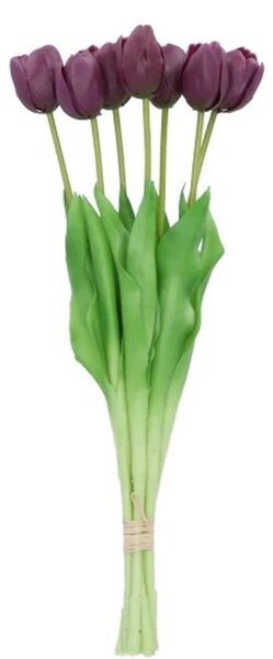 Kytica 7ks fialových realistických tulipánov Tulips - 43cm - daan kromhout