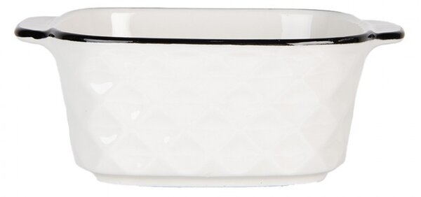Keramická hranatá miska s uškami Mibbo - 15*12*5 cm - Clayre & Eef