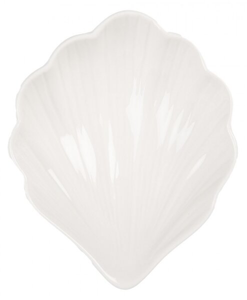 Biela keramická miska v tvare mušle Shell Bowl - 12*10*4 cm - Clayre & Eef