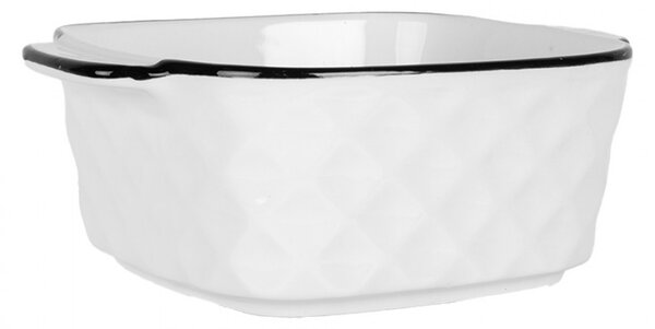 Keramická hranatá miska s uškami Mibbo - 15*12*5 cm - Clayre & Eef