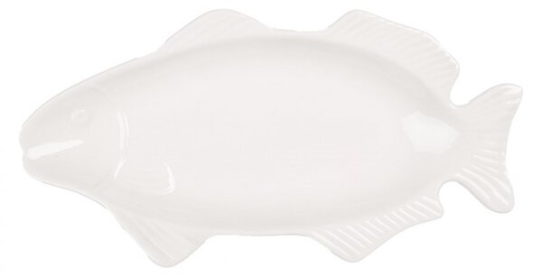 Biela miska / tanier v tvare ryby Fish Bowl - 30*15*3 cm - Clayre & Eef