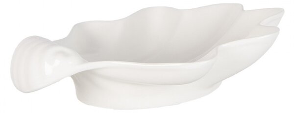 Biela keramická miska v tvare mušle Shell Bowl - 23*22*6 cm - Clayre & Eef