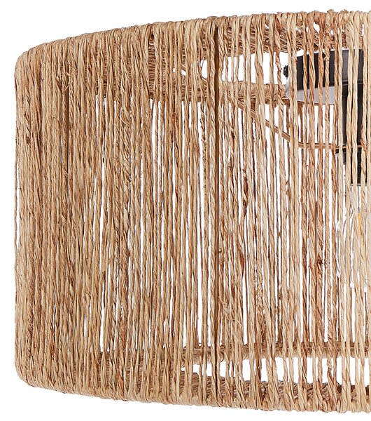 Stropná lampa prírodná jutová okrúhle tienidlo železná konštrukcia boho svietidlo obývacia izba spálňa chodba
