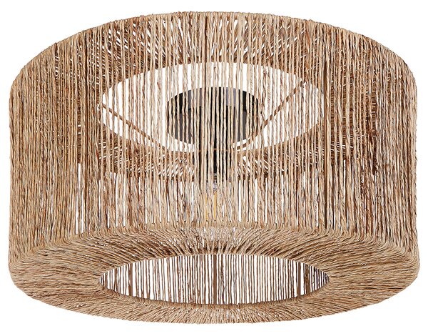 Stropná lampa prírodná jutová okrúhle tienidlo železná konštrukcia boho svietidlo obývacia izba spálňa chodba