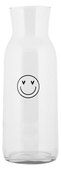 Sklenená karafa so smajlíkom Heart & Smile - Ø 9*25 cm / 1000 ml - Clayre & Eef