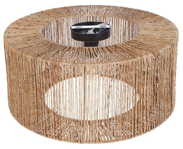 Stropná lampa prírodná jutová okrúhle tienidlo železná konštrukcia boho svietidlo obývacia izba spálňa chodba