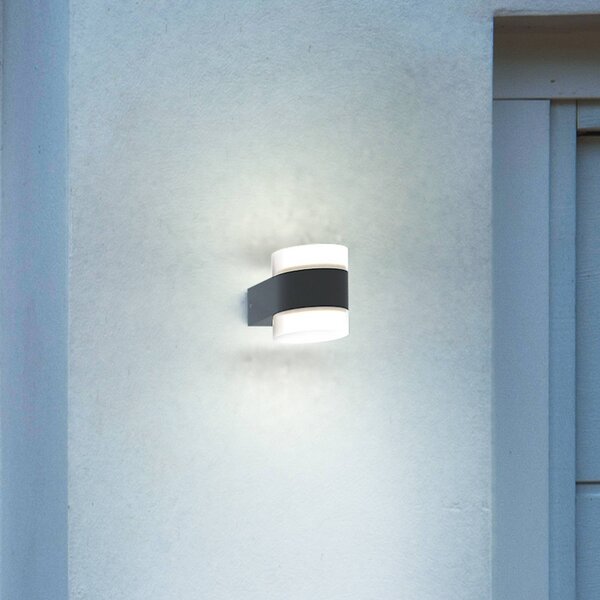 OSRAM LED vonkajšie nástenné svietidlo ENDURA STYLE PUCK, tmavošedá, IP44, Hliník / sivá / zinok, Hliník, Moderný