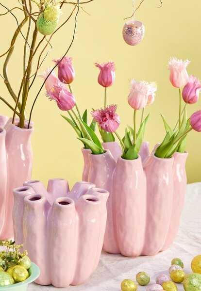 Ružová keramická váza Luna Tube Pink - Ø 24*24 cm - daan kromhout