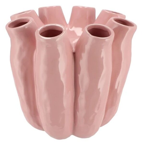 Ružová keramická váza Luna Tube Pink - Ø 24*24 cm - daan kromhout