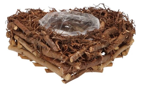 Hnedý kvetináč srdca z koreňov Root Wood - 40*10 cm - daan kromhout
