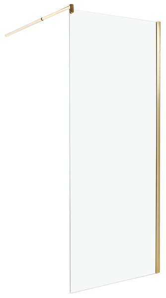 Sprchová zástena zlatá z tvrdeného skla 80 x 190 cm sklenený panel na sprchovací kút bez dverí kúpeľňa