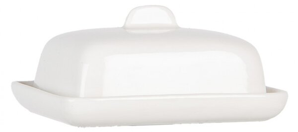 Biela keramická maslienka - 9*7*7 cm - Clayre & Eef