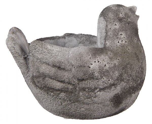 Dekorácia cementový antik kvetináč vtáčik - 18*12*13 cm - Clayre & Eef