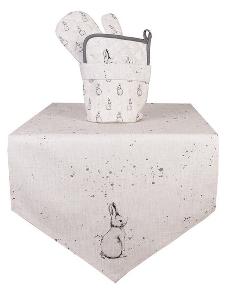 Béžový textilný košík na pečivo s králikom Bunny Buddies - Ø 15*16 cm - Clayre & Eef