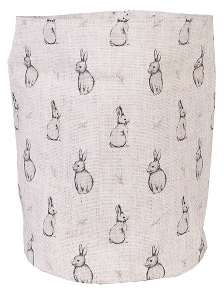 Béžový textilný košík na pečivo s králikom Bunny Buddies - Ø 15*16 cm - Clayre & Eef