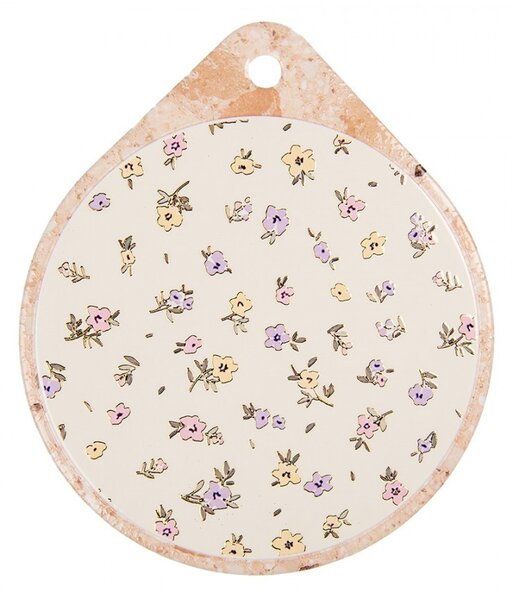 Keramicko-korková podložka pod riad s kvetmi Flowers Coaster - 20*23 cm - Clayre & Eef