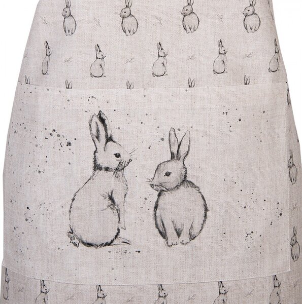 Béžová kuchynská zástera s králikom Bunny Buddies - 70*85 cm - Clayre & Eef