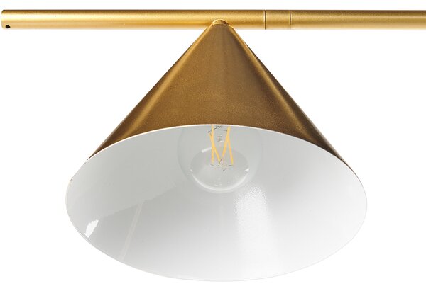 Stojaca lampa zlatá mramorový podstavec kužeľové tienidlo moderný štýl obývacia izba kancelária