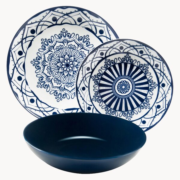 Súprava riadu Boheme Blue, 6 osôb, 18 ks