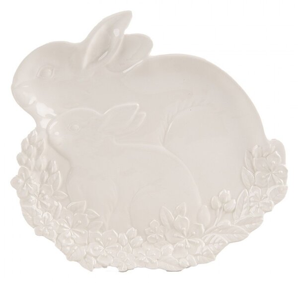 Keramický tanierik / miska v tvare králikov Rabbit - 23 * 24 * 2 cm - Clayre & Eef
