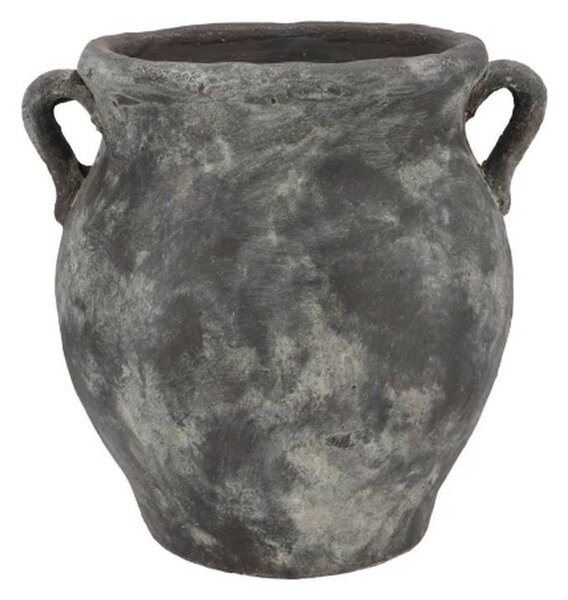 Šedá antik rustikálna váza s ušami Gamla - 20**19*21 cm - daan kromhout