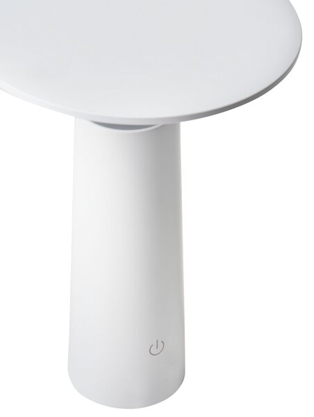 Stolná lampa biela železo s dotykovým vypínačom nabíjanie cez USB kábel bezdrôtová moderný štýl interiér exteriér