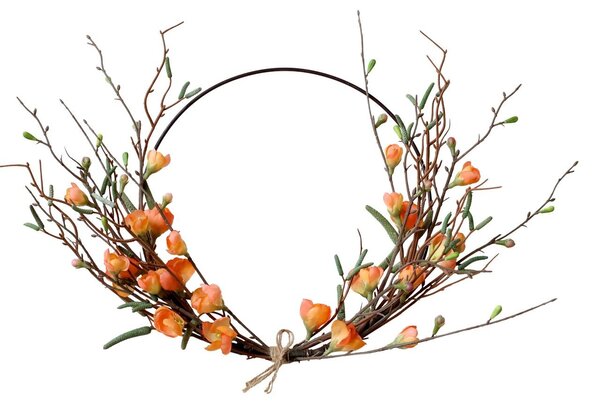 Dekorácia umelý veniec vŕbovej vetvy s mačičkami Willow - Ø 42 cm - Chic Antique