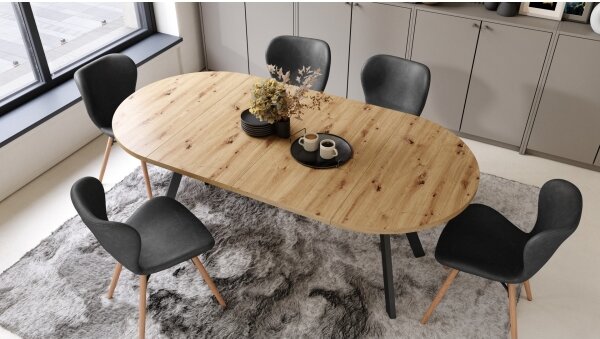 Rozkladací jedálenský stôl ARTUR dub artisan/čierna