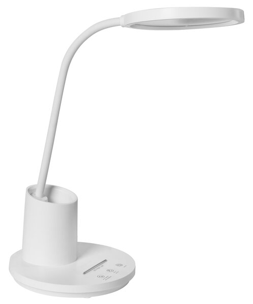 Stolná LED lampa biela syntetický materiál 3 režimy teploty svetla so stmievačom dotyková nastaviteľná kancelária