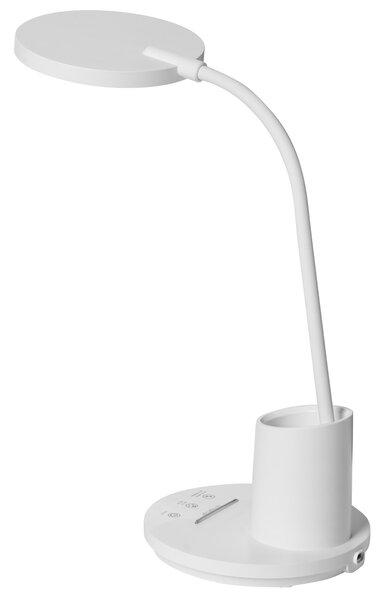 Stolná LED lampa biela syntetický materiál 3 režimy teploty svetla so stmievačom dotyková nastaviteľná kancelária