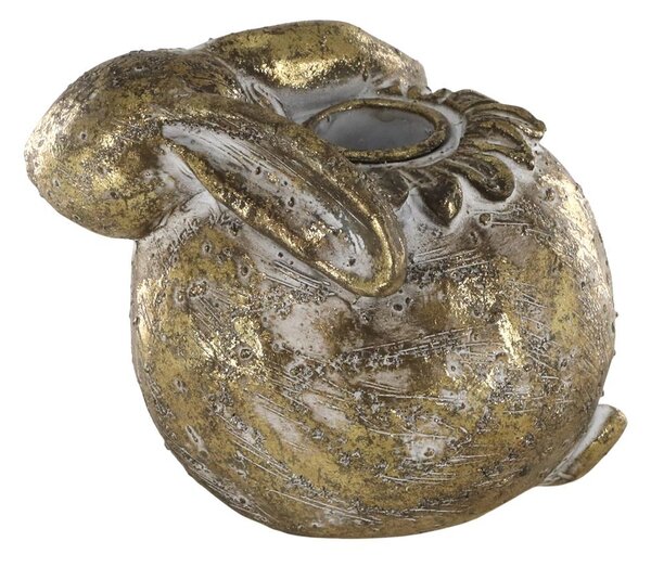 Mosadzný antik svietnik králik na úzku sviečku Rabbi - 11*8*9 cm - Chic Antique