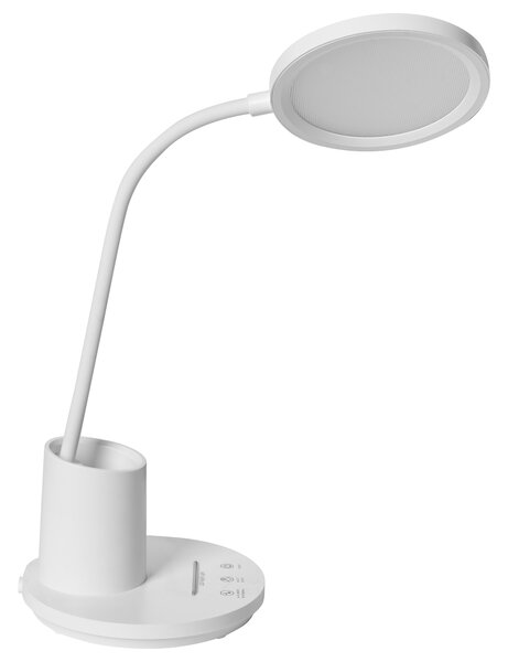 Stolná LED lampa biela syntetický materiál 3 režimy teploty svetla so stmievačom dotyková nastaviteľná kancelária