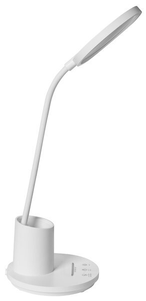 Stolná LED lampa biela syntetický materiál 3 režimy teploty svetla so stmievačom dotyková nastaviteľná kancelária
