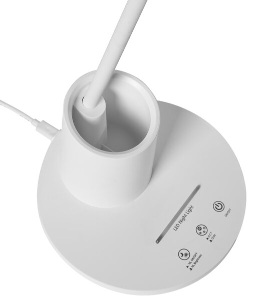 Stolná LED lampa biela syntetický materiál 3 režimy teploty svetla so stmievačom dotyková nastaviteľná kancelária