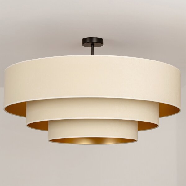 Brilagi - Prisadený luster LUNETA 3xE27/60W/230V pr. 80 cm krémová/zlatá
