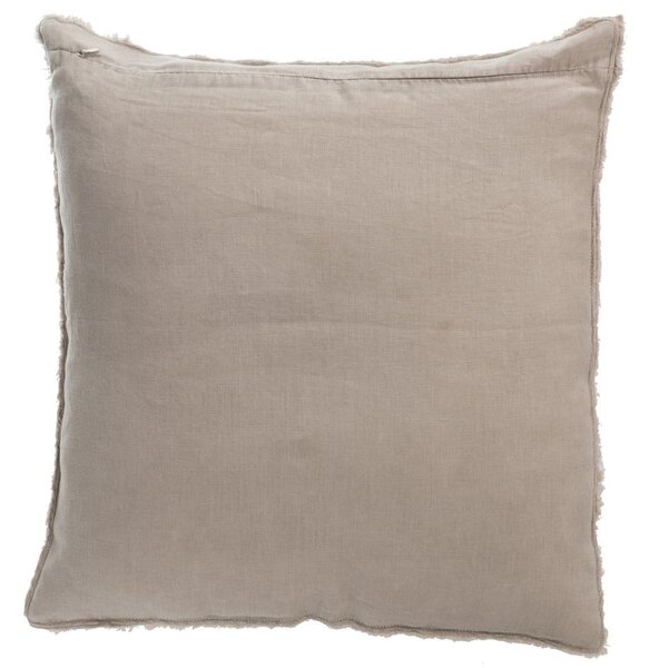 Zelený opraný ľanový vankúš so strapcami Stonewashed - 45*10*45 cm - J-Line by Jolipa