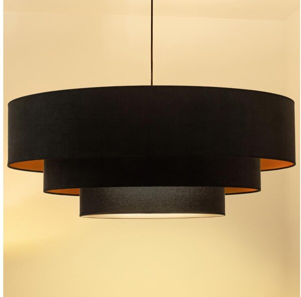 Brilagi - Závesný luster na lanku LUNETA 3xE27/60W/230V pr. 80 cm čierna/zlatá