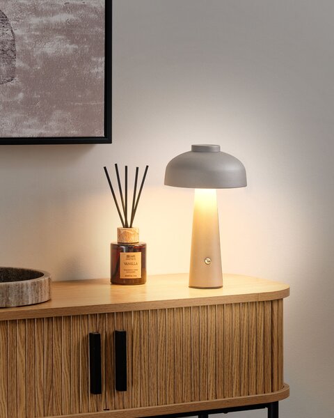 Stolná LED lampa sivá bezdrôtová železná s tienidlom do interiéru moderné osvetlenie