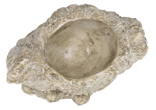 Šedý antik cementový kvetináč sliepky s kuriatkami - 21*16*19 cm - daan kromhout