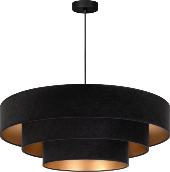 Brilagi - Závesný luster na lanku LUNETA 3xE27/60W/230V pr. 80 cm čierna/zlatá