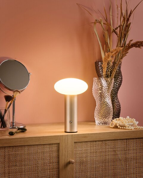 Stolná LED lampa zlatá bezdrôtová železná s tienidlom moderné osvetlenie do interiéru