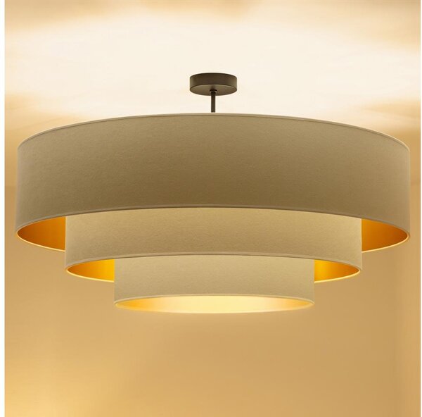 Brilagi - Prisadený luster LUNETA 3xE27/60W/230V pr. 80 cm krémová/zlatá